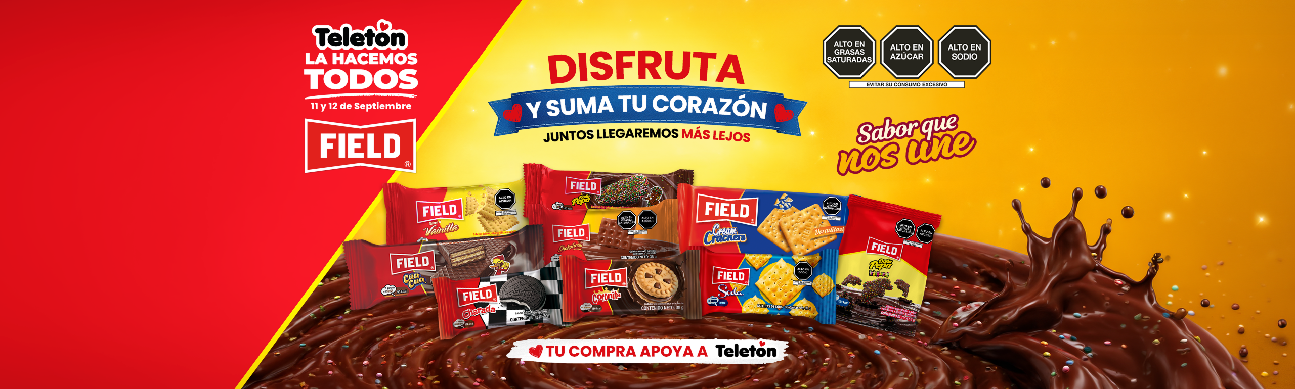 Teletón x Field. Disfruta y suma tu corazón, juntos llegaremos más lejos. Tu compra apoya a Teletón.